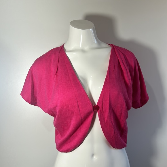 NWT NINE WEST CROPPED HOT PINK COLOUR ONE BUTTON IN SIZE SMALL - Picture 6 of 6